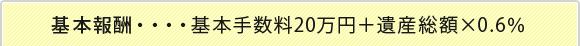 基本報酬・・・・基本手数料20万円+遺産総額×0.6%